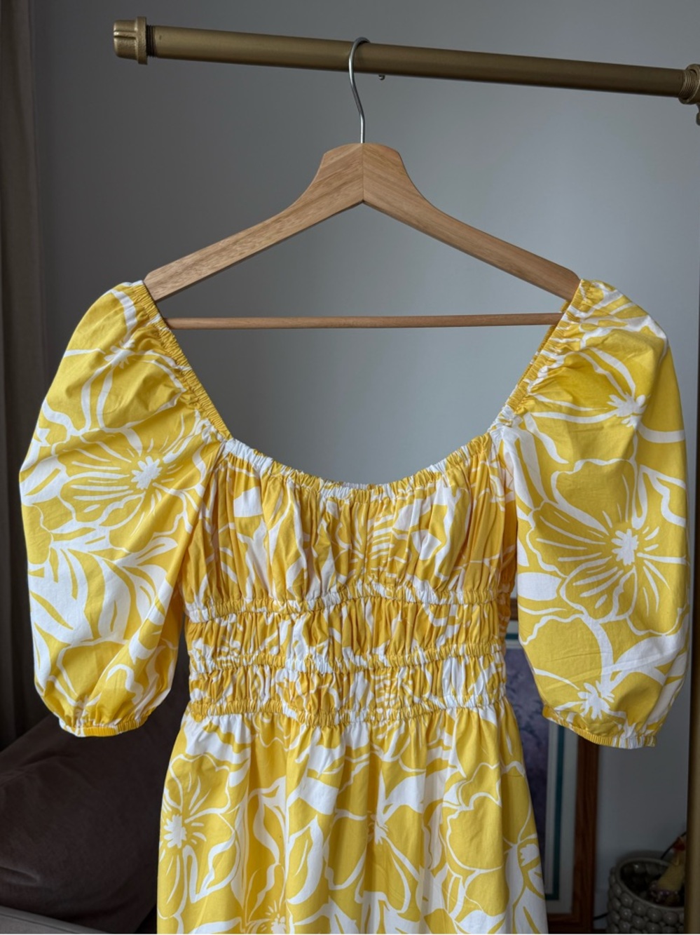 Faithfull Marinelli Floral Mini Dress Yellow Romantic Summer, S - Picture 5 of 13